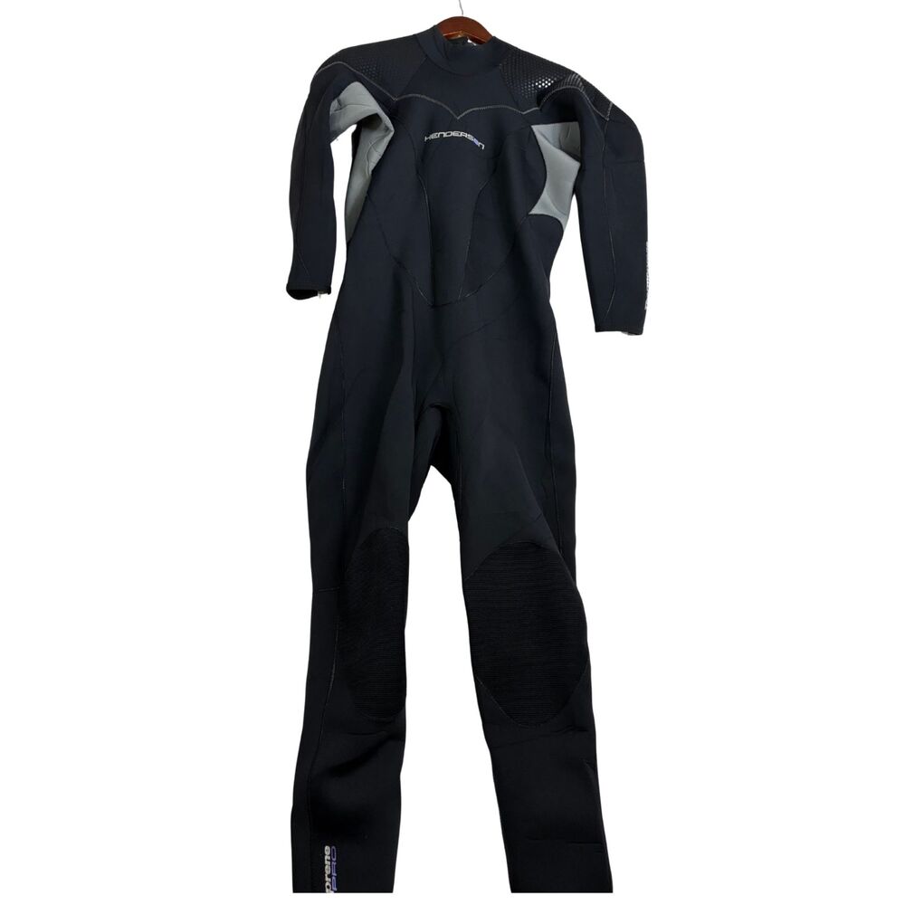 Henderson Aquatics Wetsuit Size 18 Black Gray Full Suit Back Zip Diving Surf
